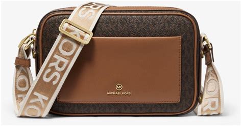 michael kors brown logo crossbody|Michael Kors brown leather tote.